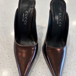 Gucci Women's Metallic Brown Heels